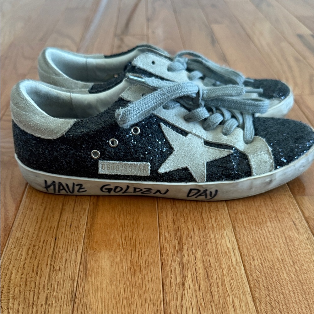 Women’s Glitter Black and White Sneakers